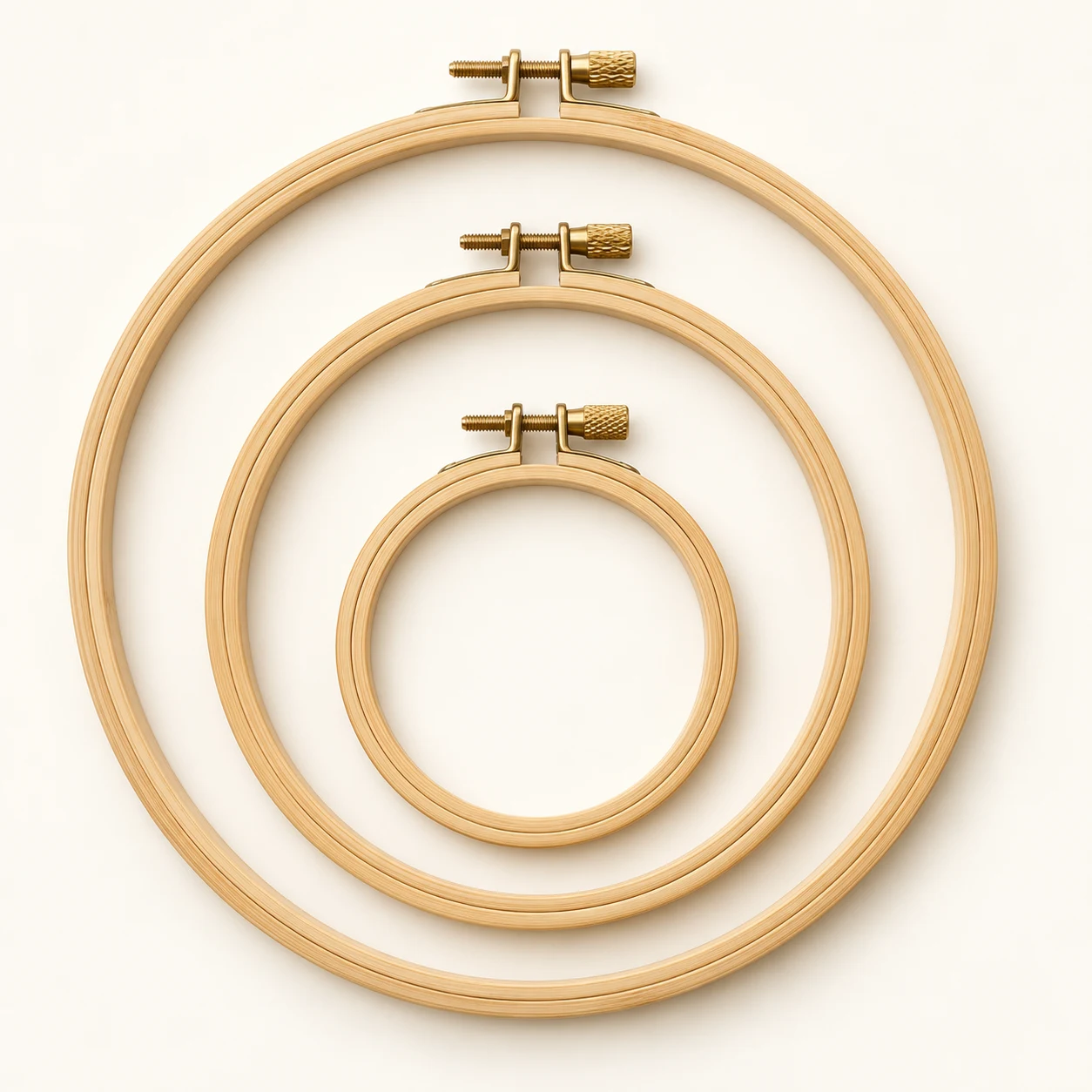 Bamboo embroidery hoop trio